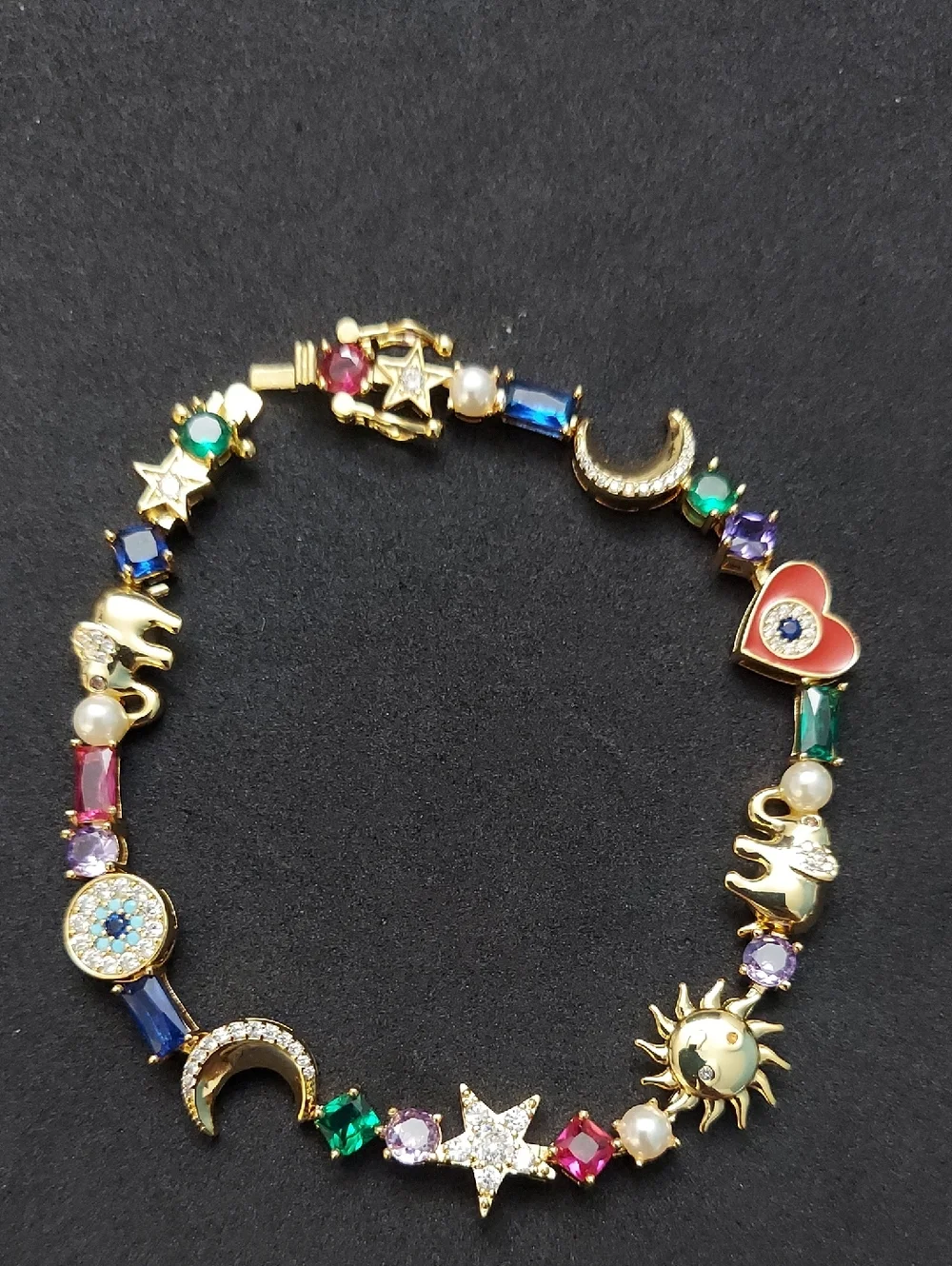 Kate Spade Gold-Tone Multicolor Celestial & Charm Bracelet - Women Jewelry - Picture 5 of 11